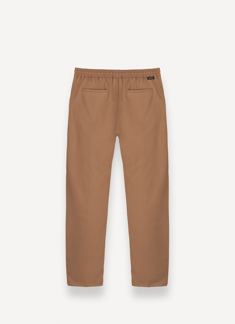Wool-effect trousers with drawstring