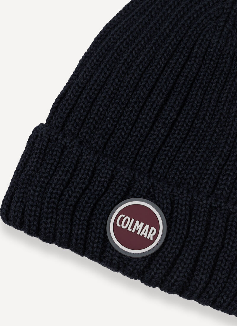 Unisex rib-knit hat with turn-up