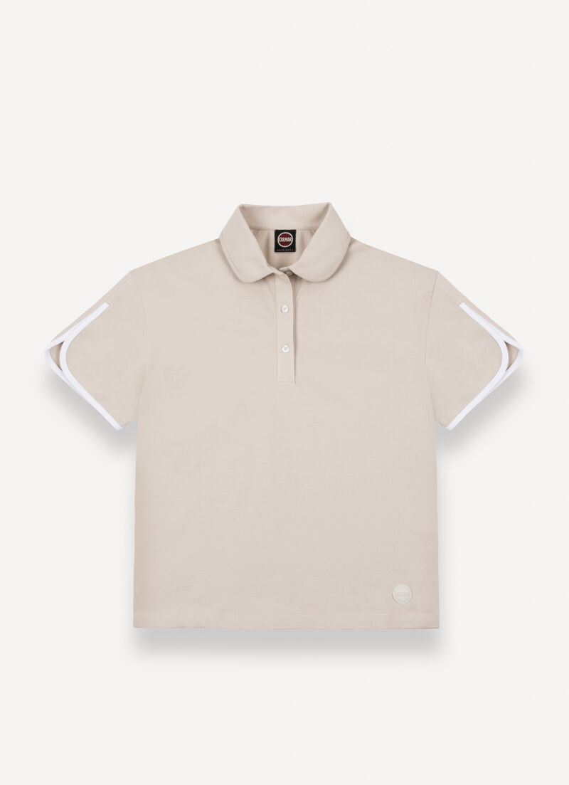 Polo-shirt with rounded sleeves