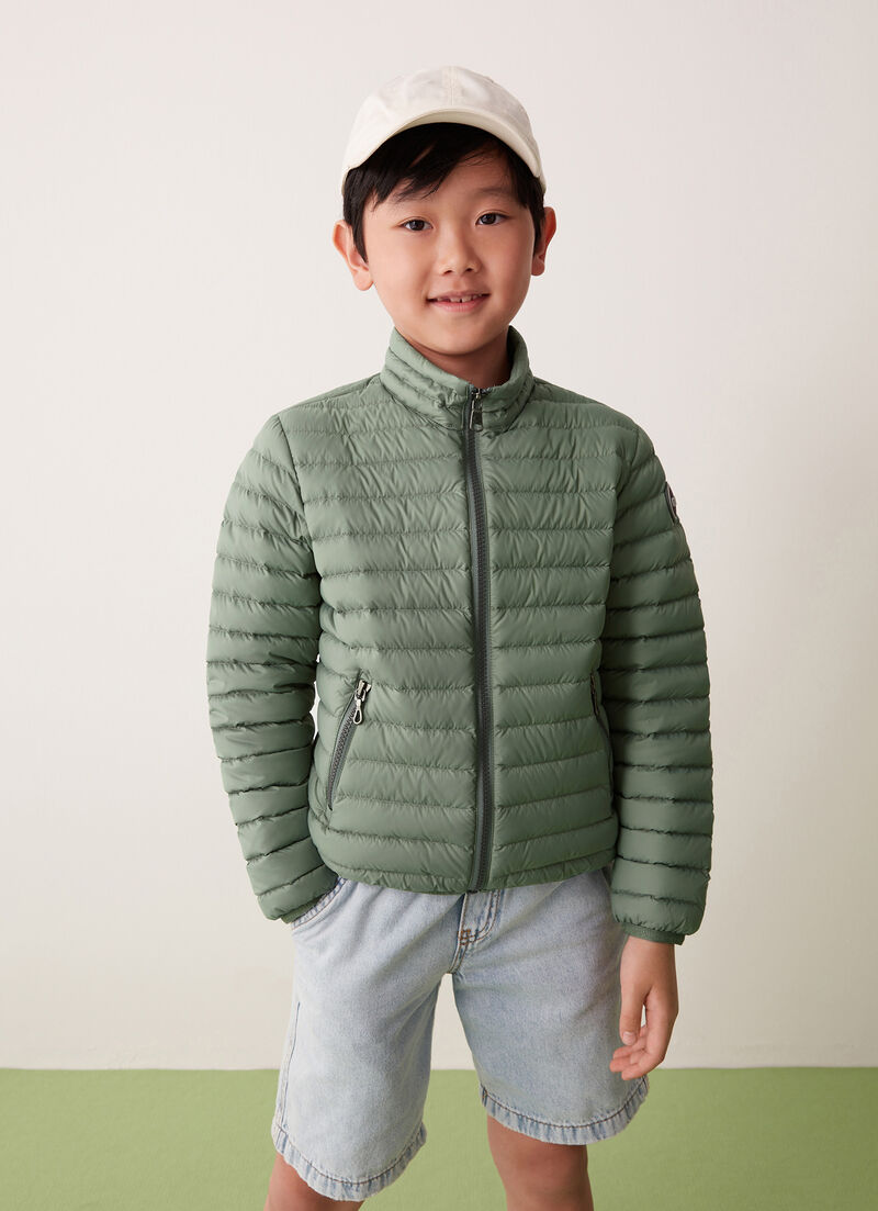 Padded collar down jacket