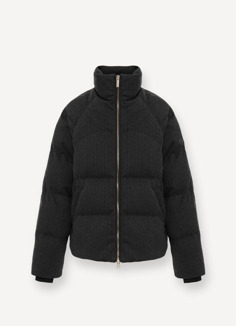 Down jacket with chevron design