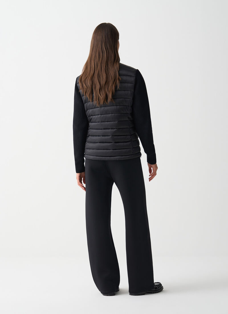 Jacket with knit sleeves