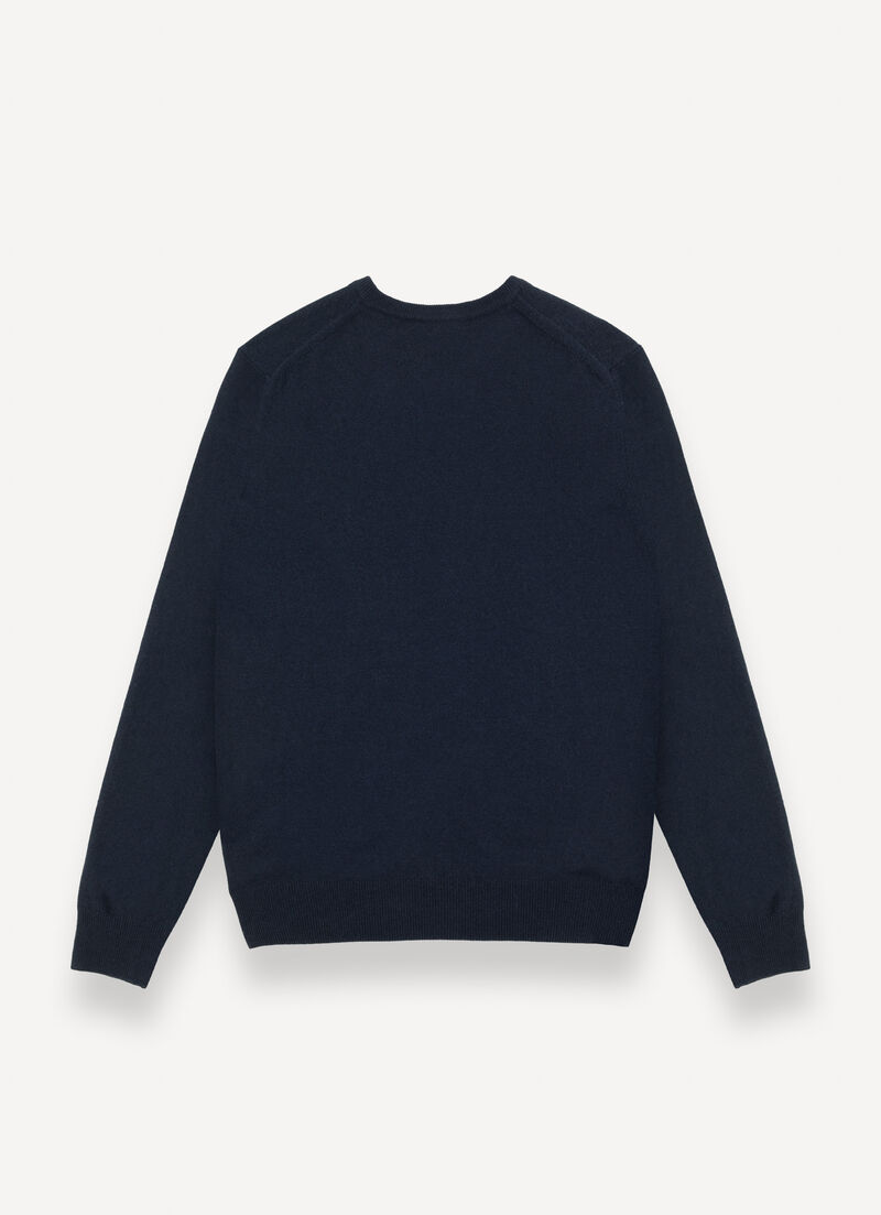 Cashmere stockinette-stitch V-neck pullover