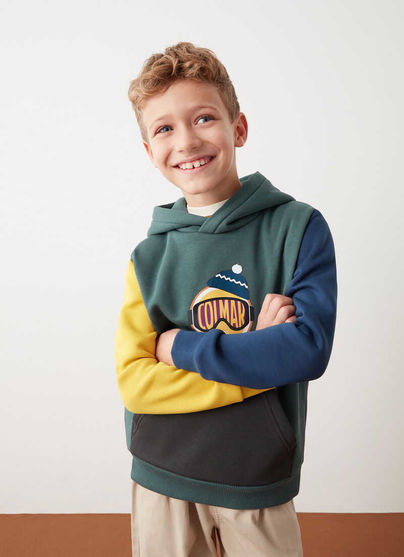 Colour-block sweatshirt with logo