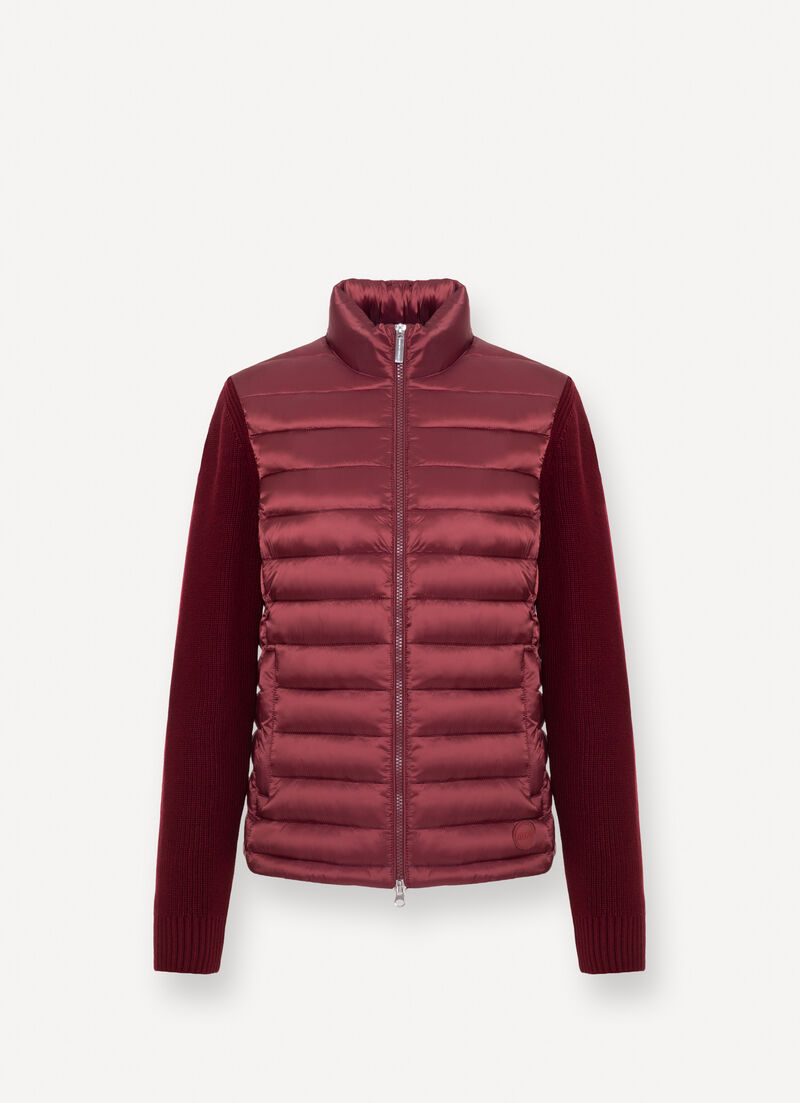 Jacket with knit sleeves