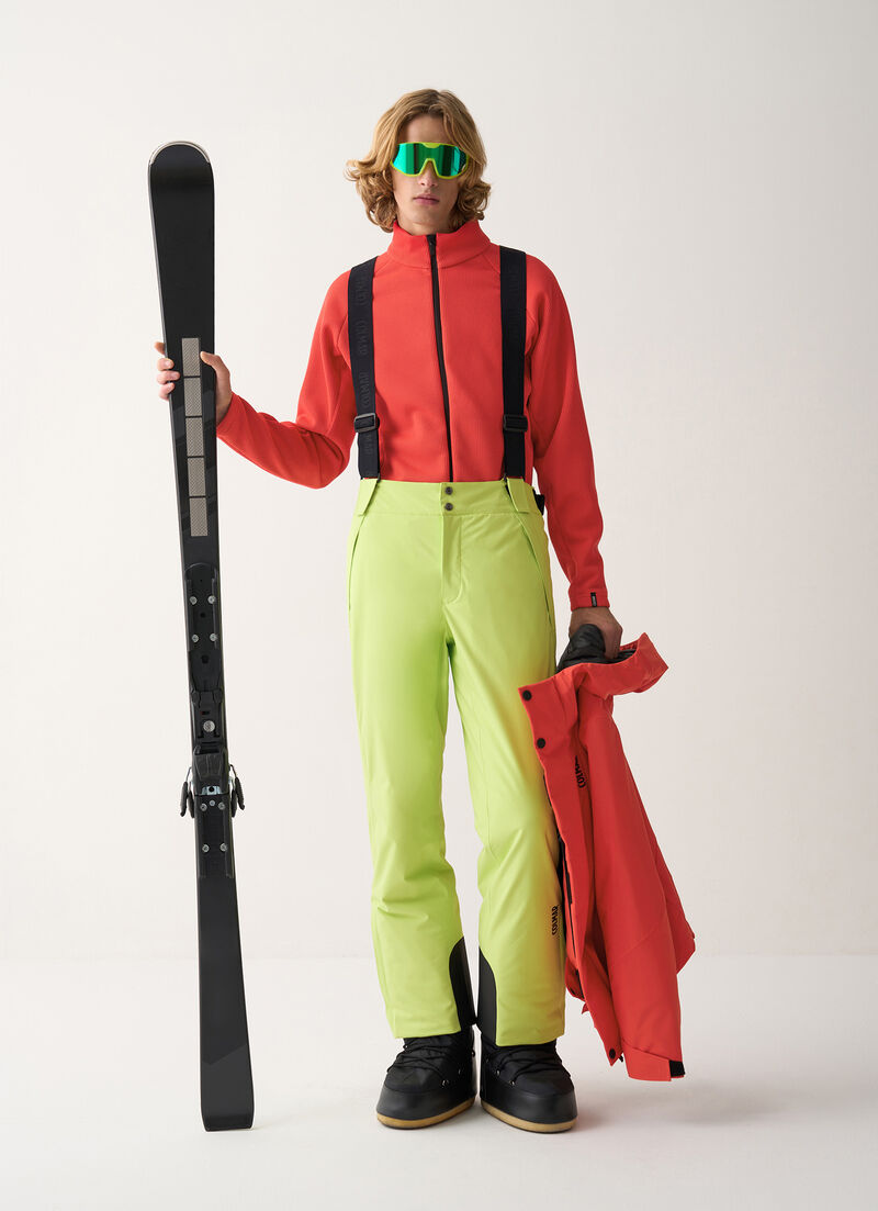Padded 4Way fabric ski salopettes
