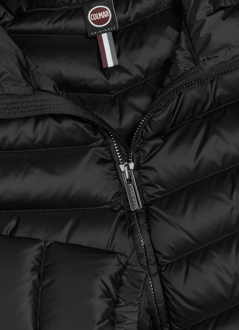 Quilted down jacket with hood