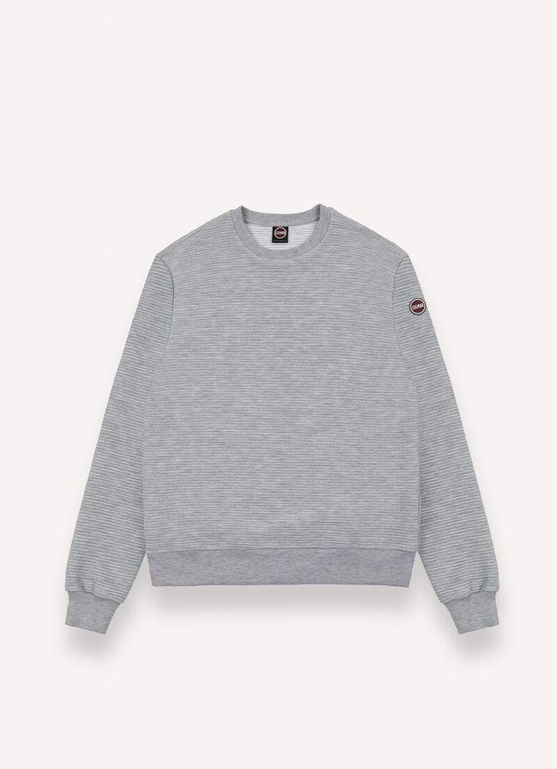 Crew-neck ribbed ottoman sweatshirt