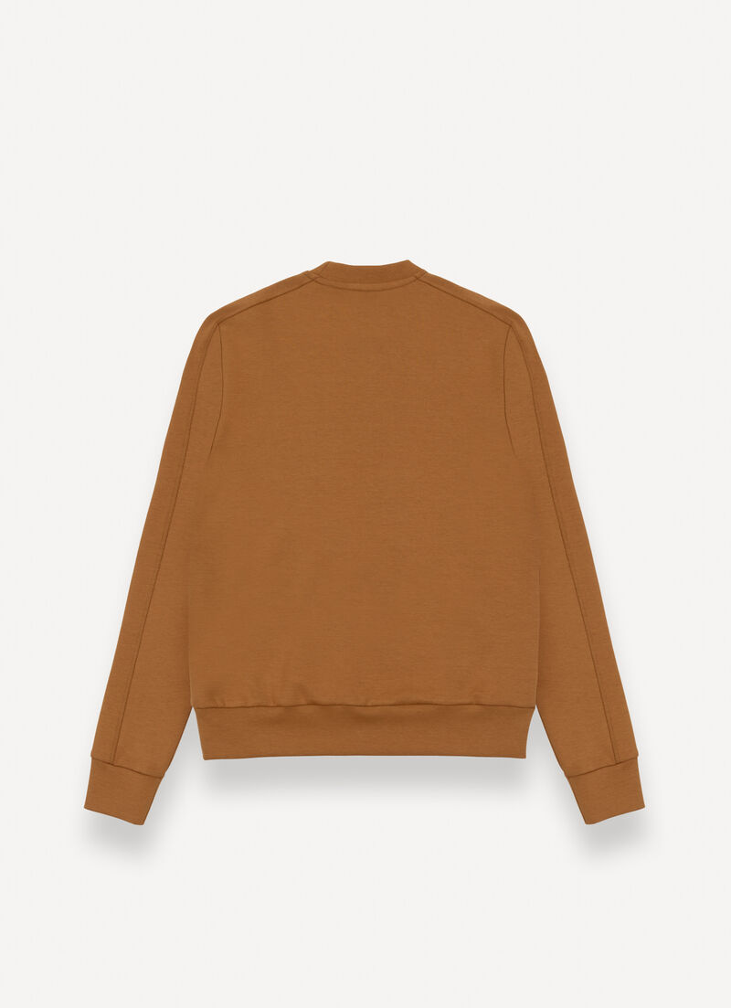 Round-neck sweatshirt with logo tape