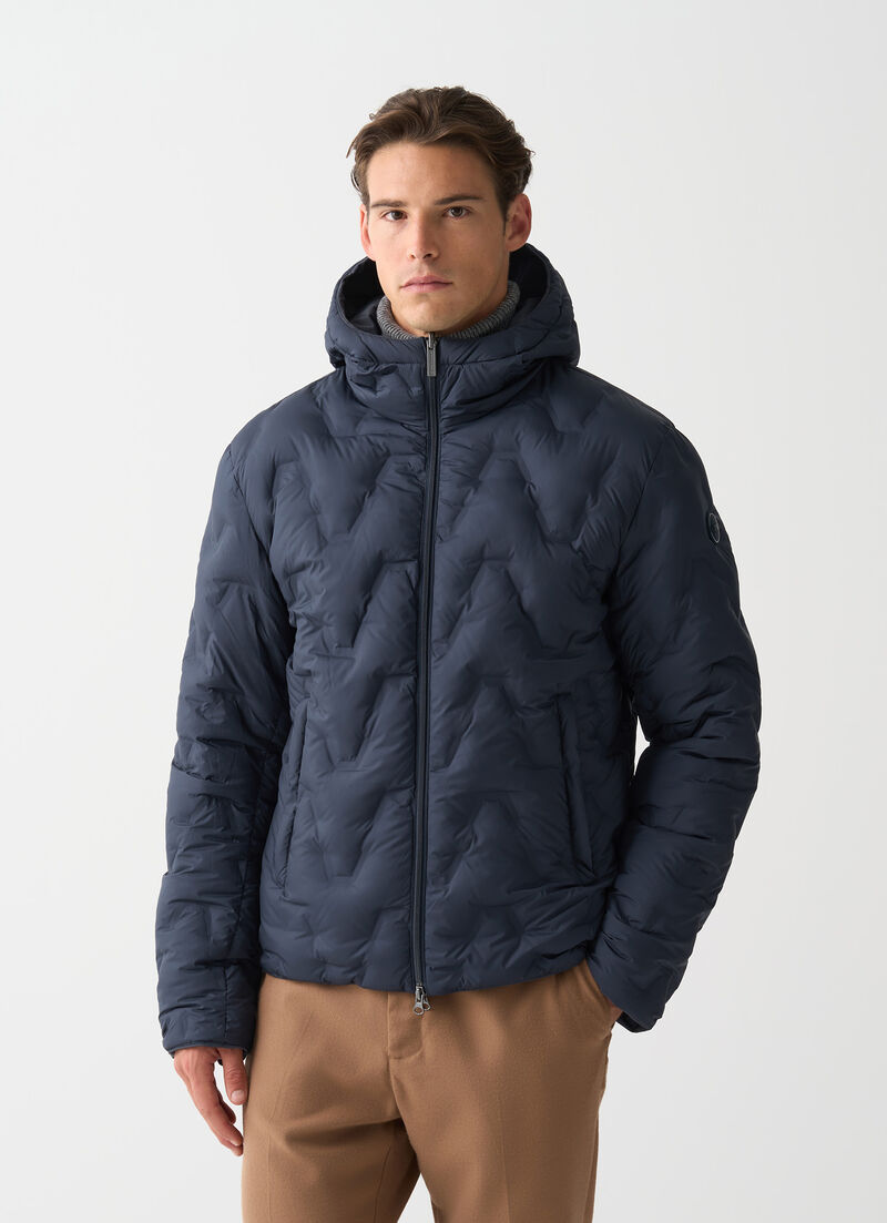 Reversible waterproof down jacket