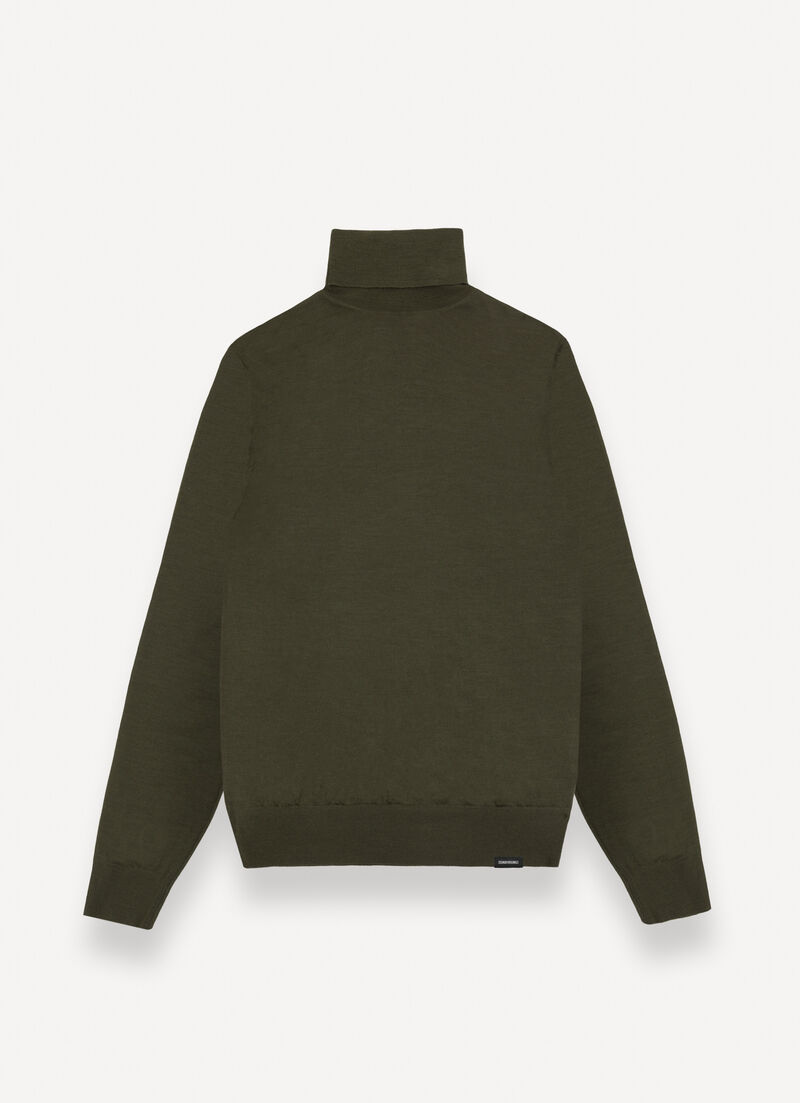 Ultra-fine merino wool polo-neck