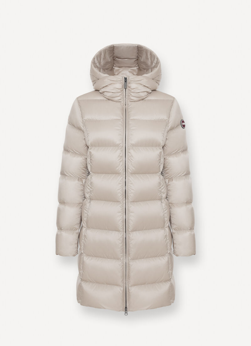 Long down jacket with hood