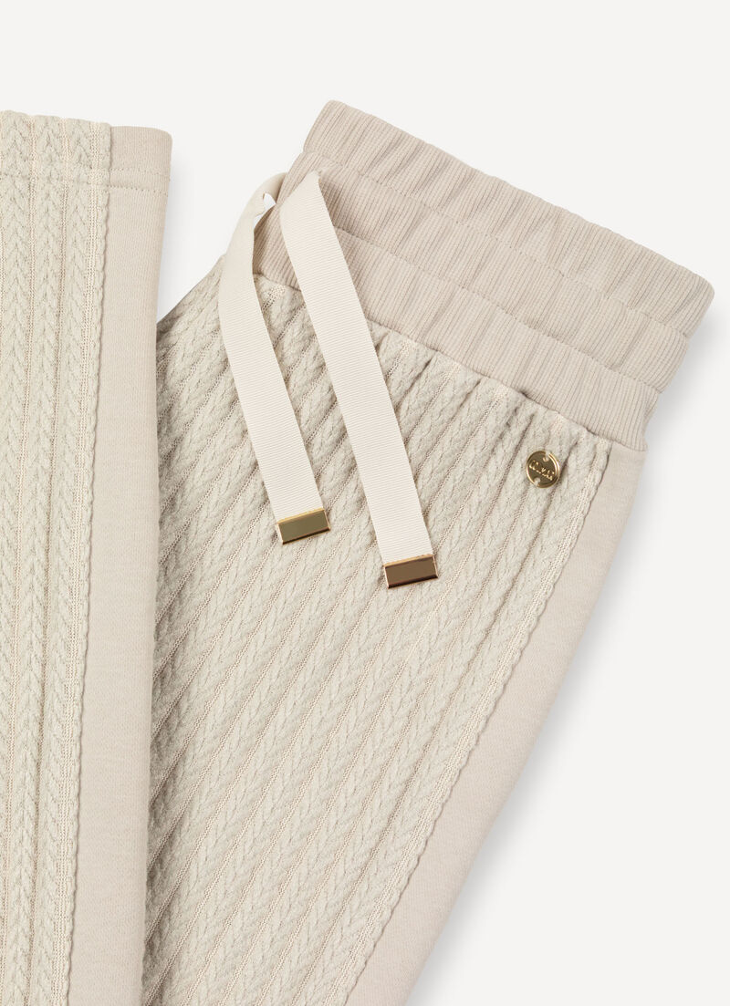 Cable-knit tracksuit bottoms