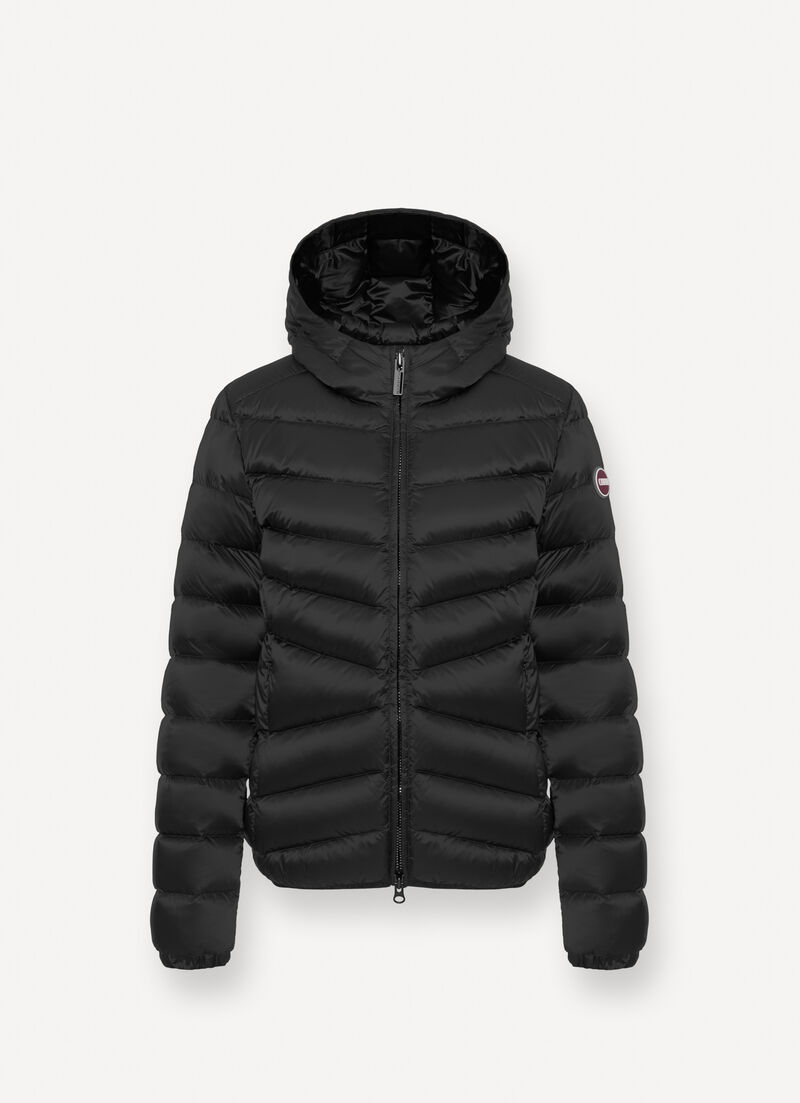 Quilted down jacket with hood
