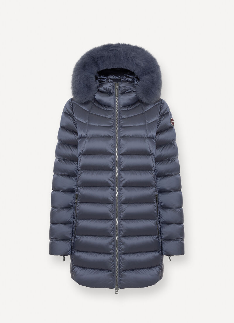 A-line down jacket with fur