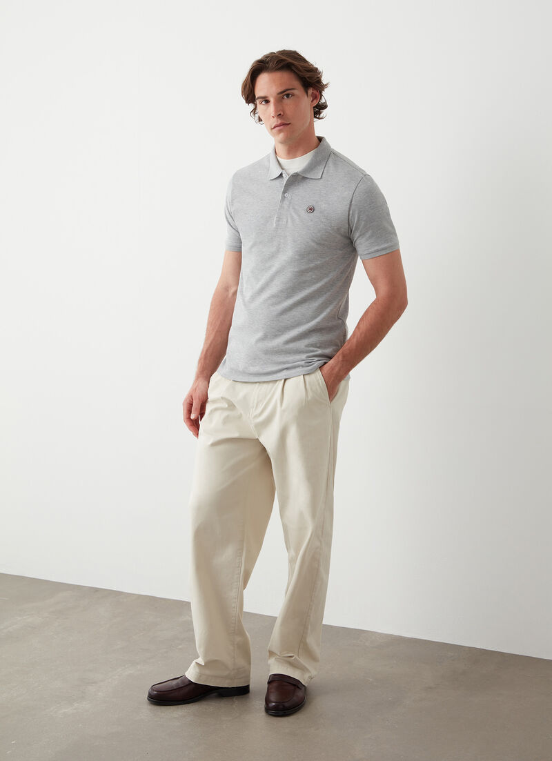 Piqué polo-shirt with ribbed trims
