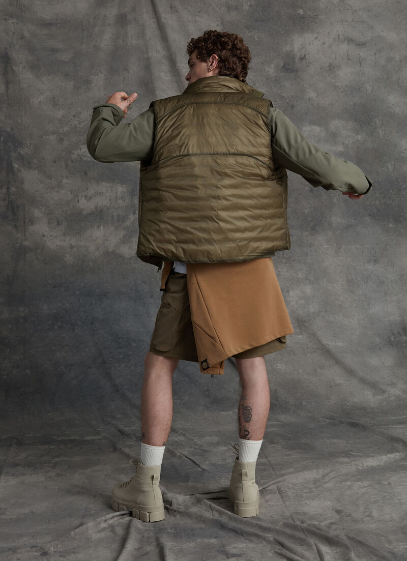 Taffeta and mini-ripstop fabric vest