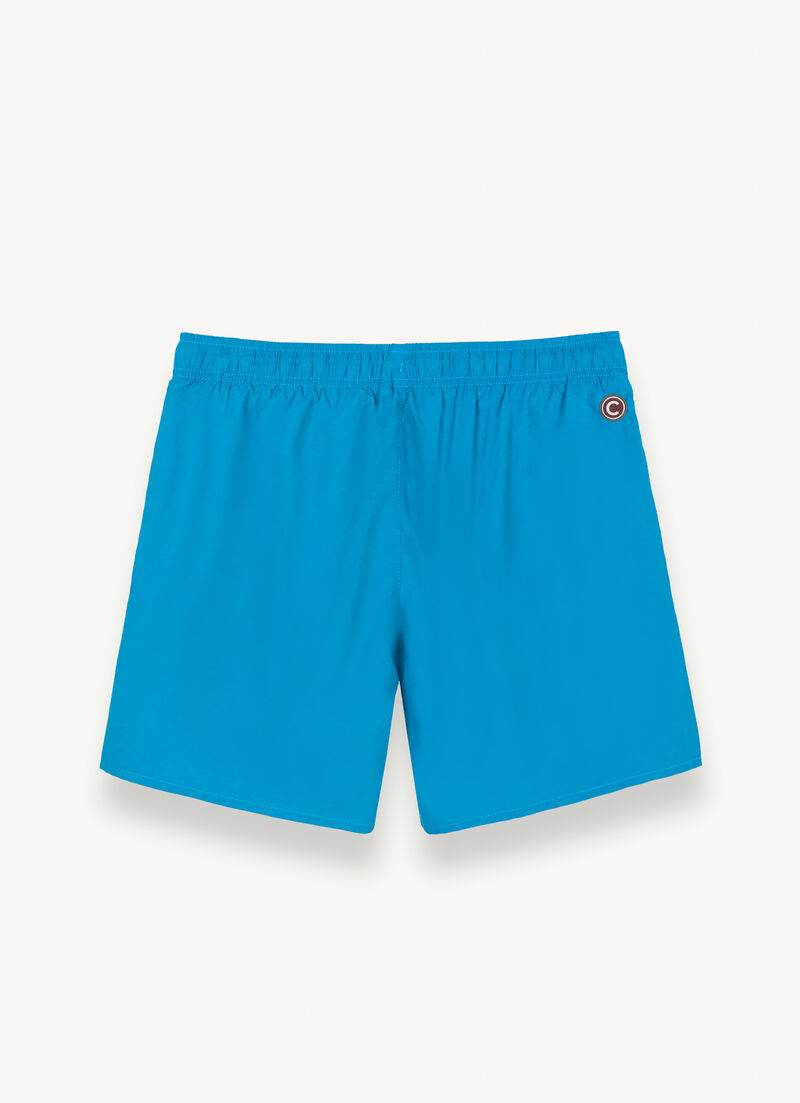 Solid colour swimsuit with elasticated waist