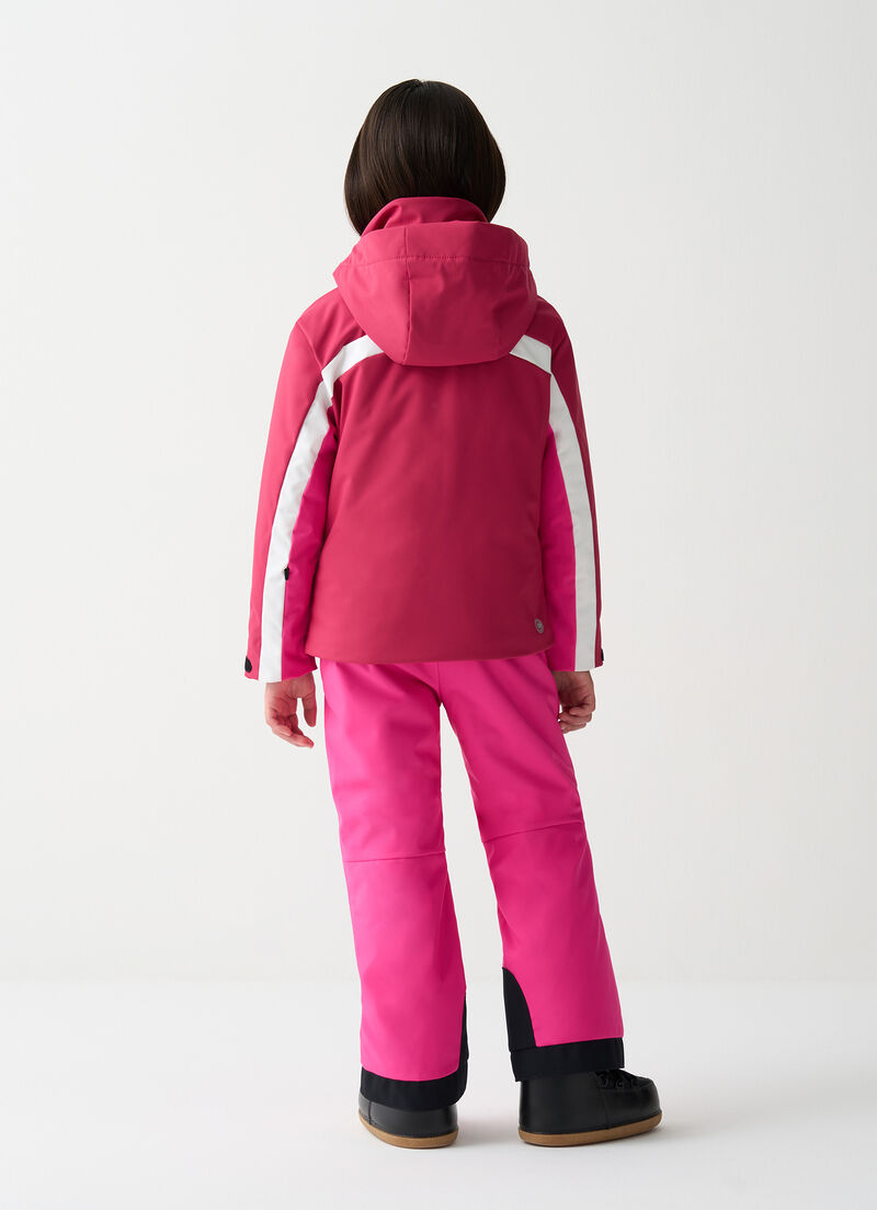 Girl's colour-block ski jacket