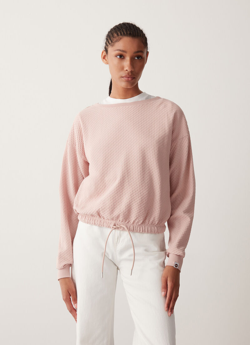 Boat-neck sweatshirt