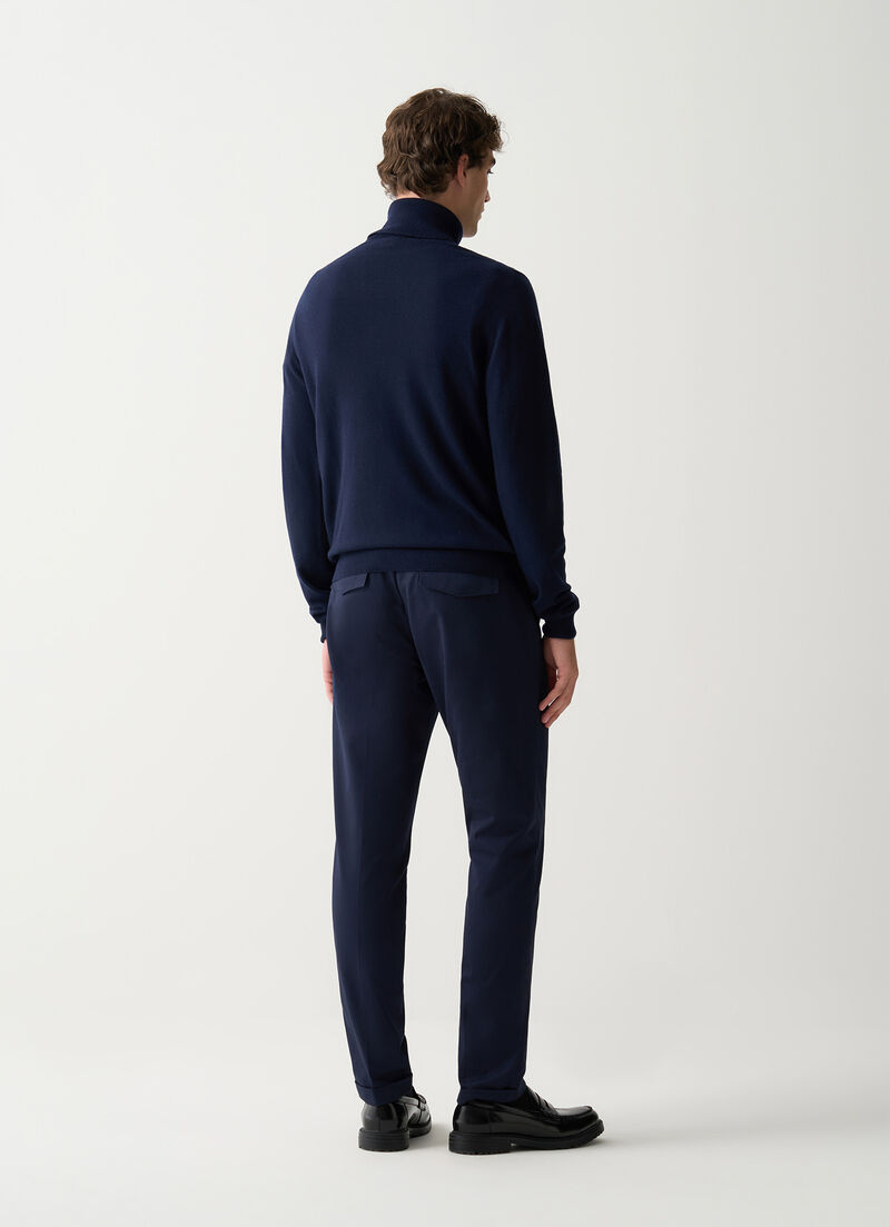 Fine knit polo-neck jumper