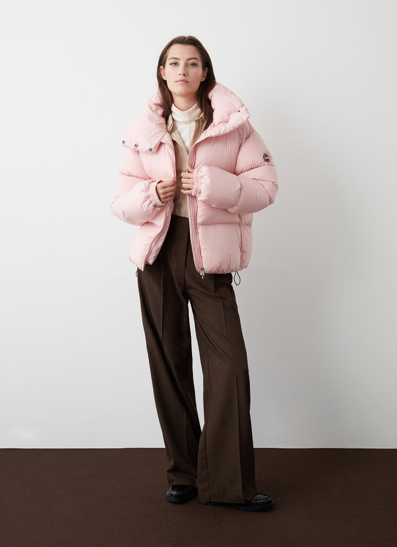 Oversized down jacket with maxi-collar