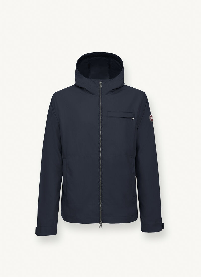 Hooded cotton-look fabric jacket