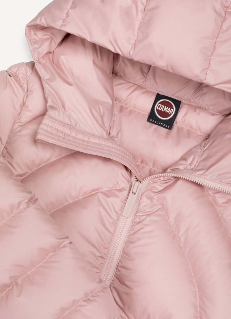 Quilted down jacket with hood