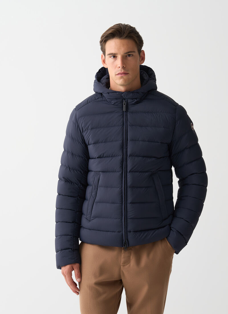 Down jacket with hood