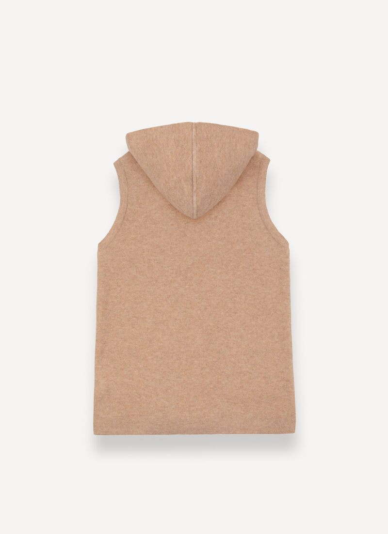 Open two-tone wool baize vest