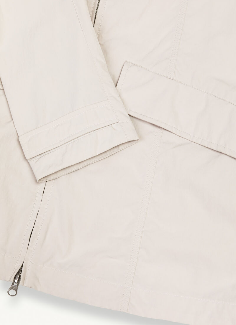 Long cotton-look fabric jacket