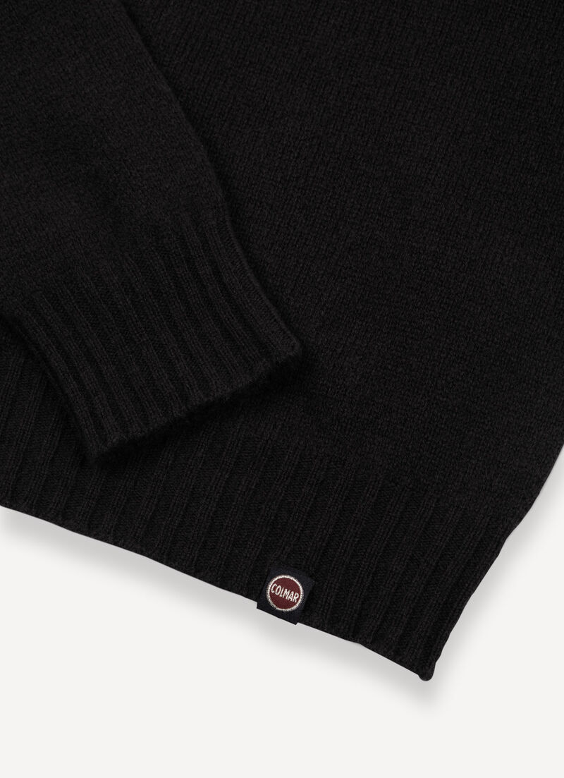 100% wool polo-neck