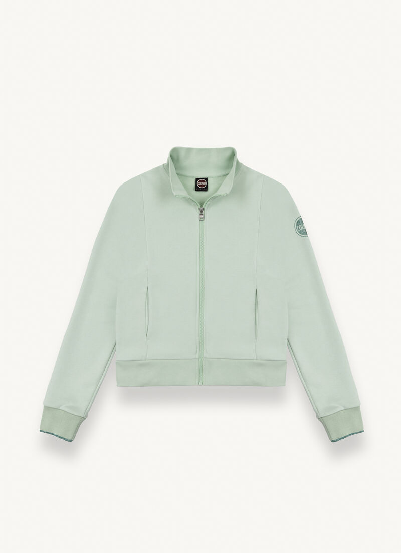 Full zip sweatshirt with high collar