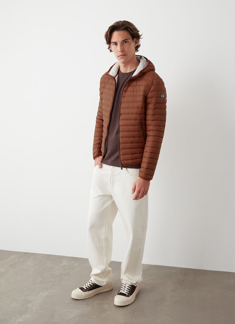 Light down jacket with hood