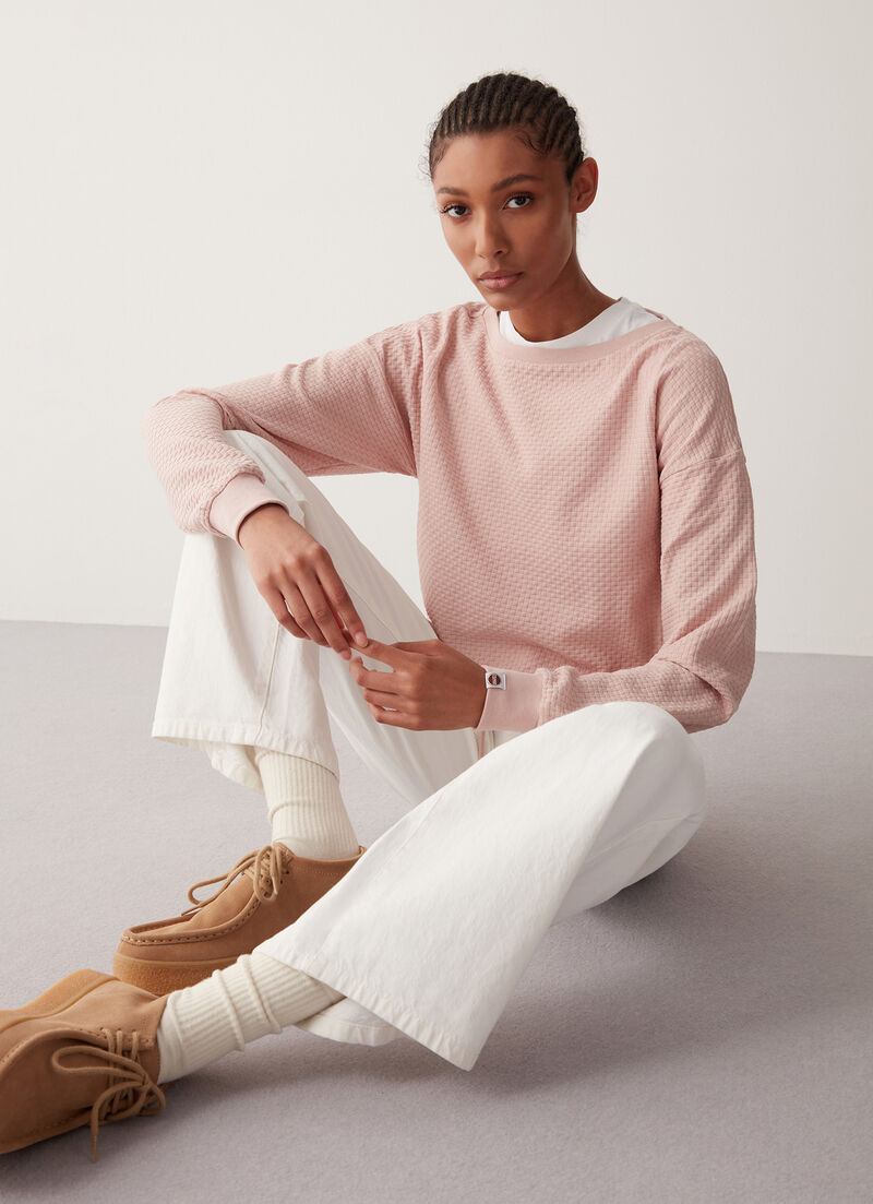 Boat-neck sweatshirt