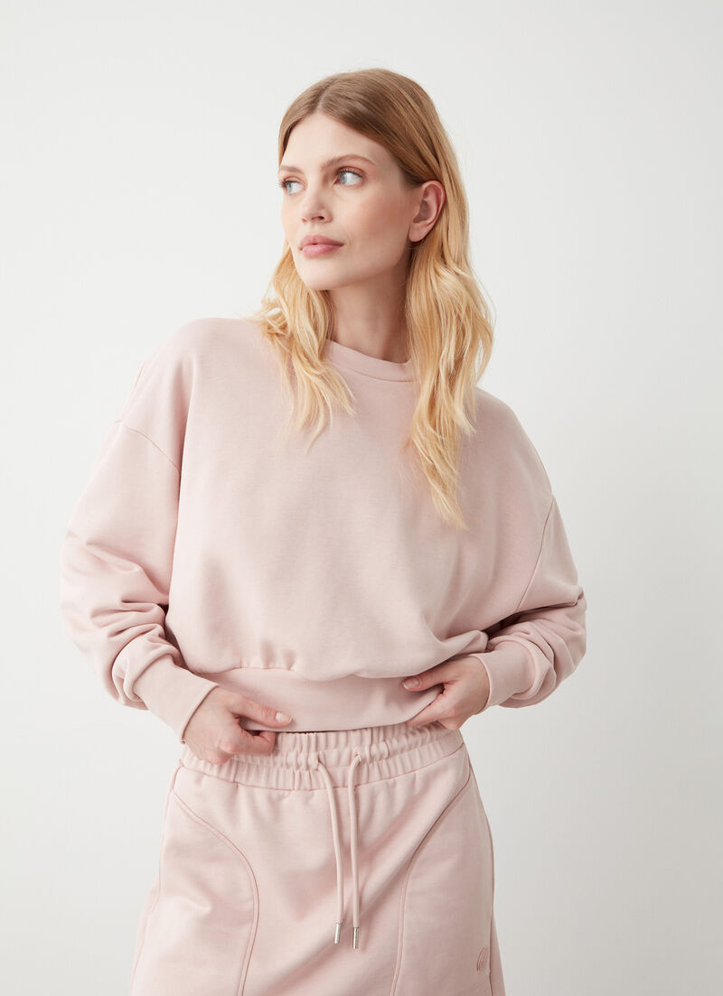 Cropped relaxed-fit sweatshirt