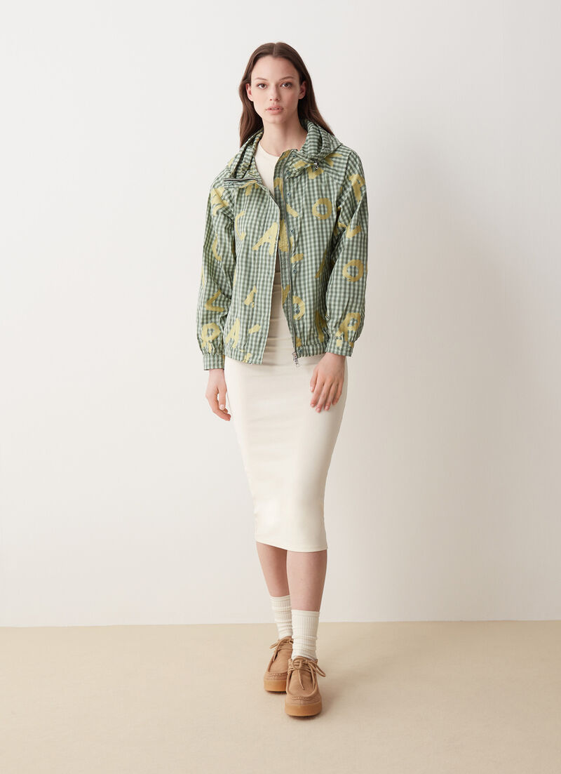 Unlined vichy-print jacket