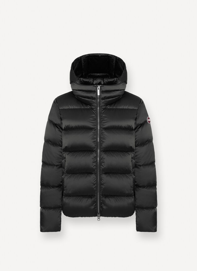 Down jacket with detachable hood