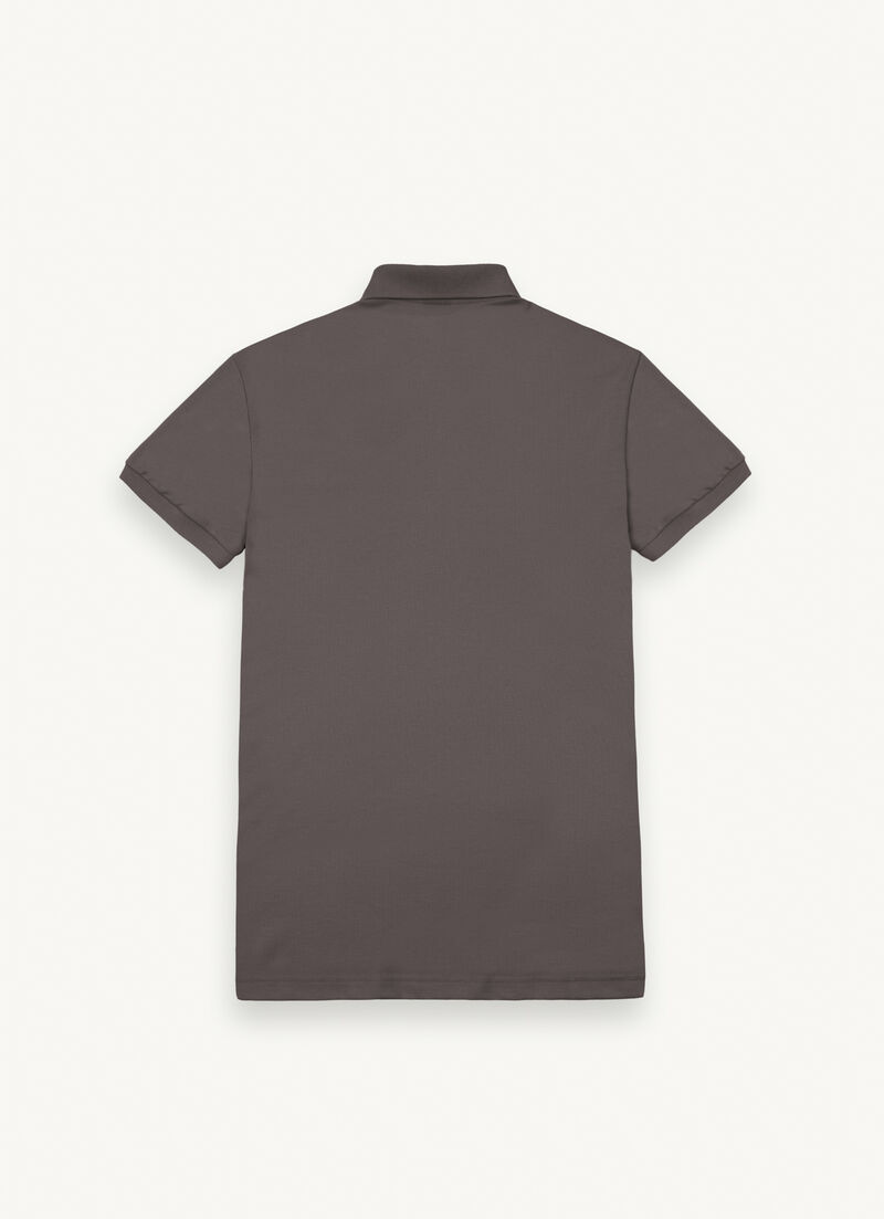 Stretch piqué cotton polo shirt