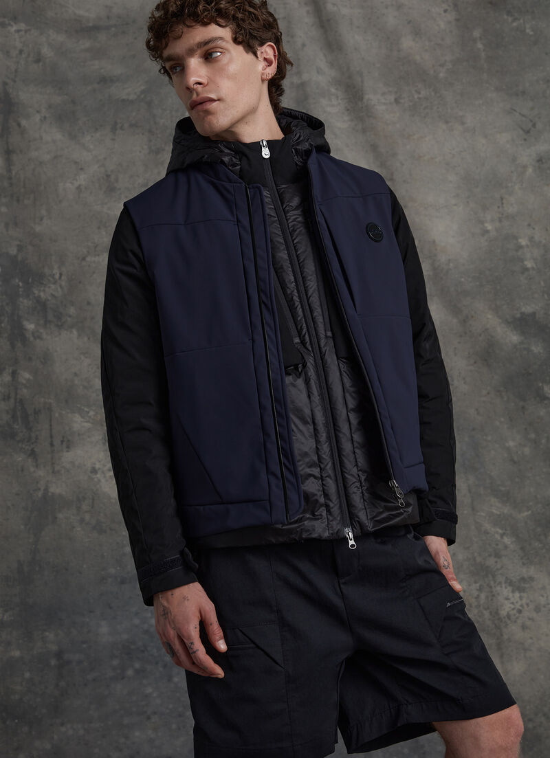 Solid-colour vest with adjustable hem