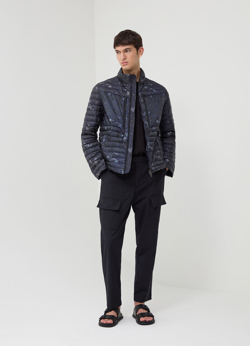 Pixelated camouflage down jacket