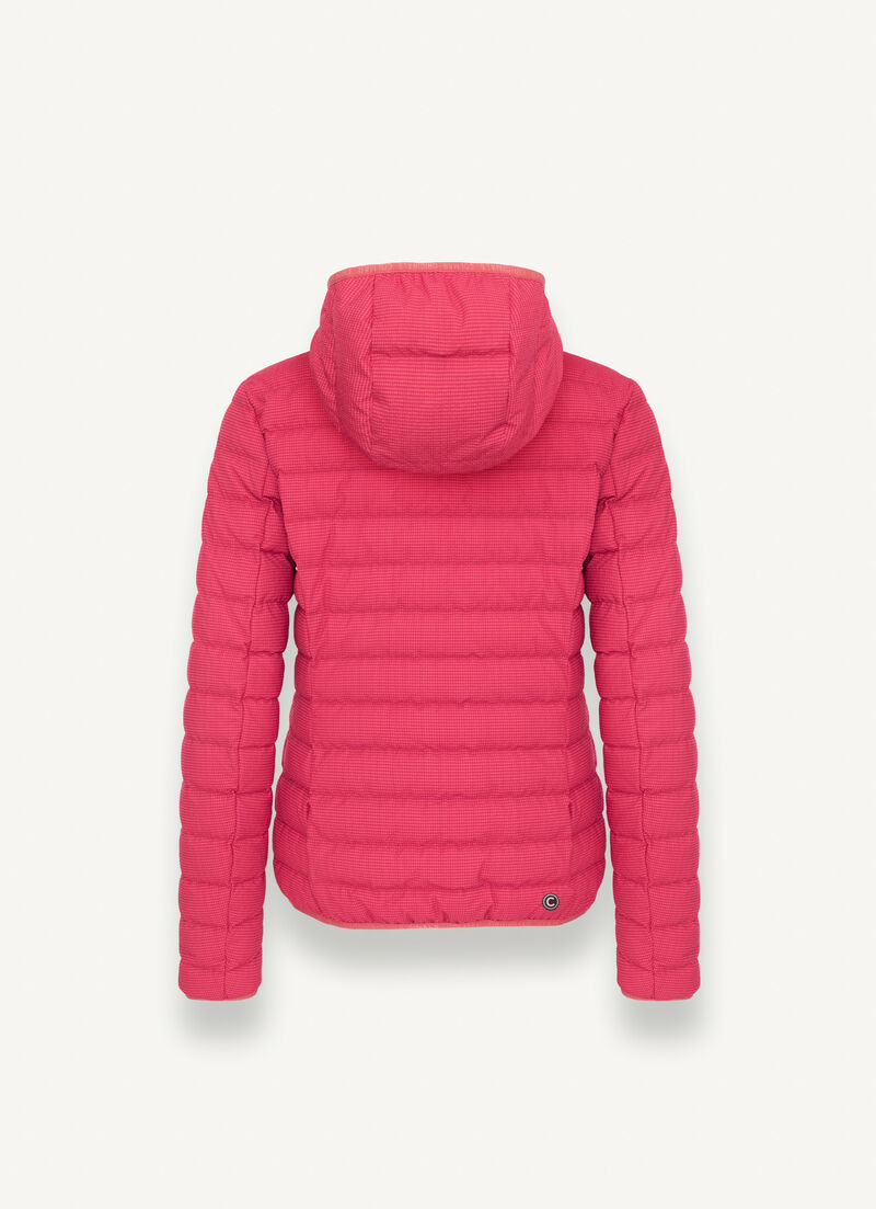 Vichy-print hooded jacket