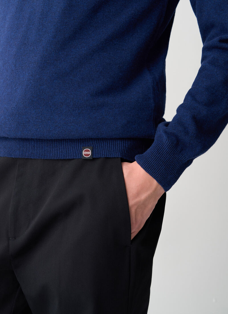 Fine knit polo-neck jumper