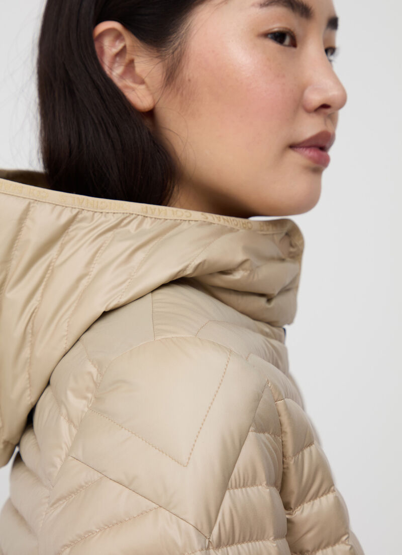 Light down jacket with hood