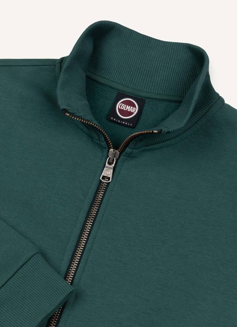 Zip-up sweatshirt with pouch pockets