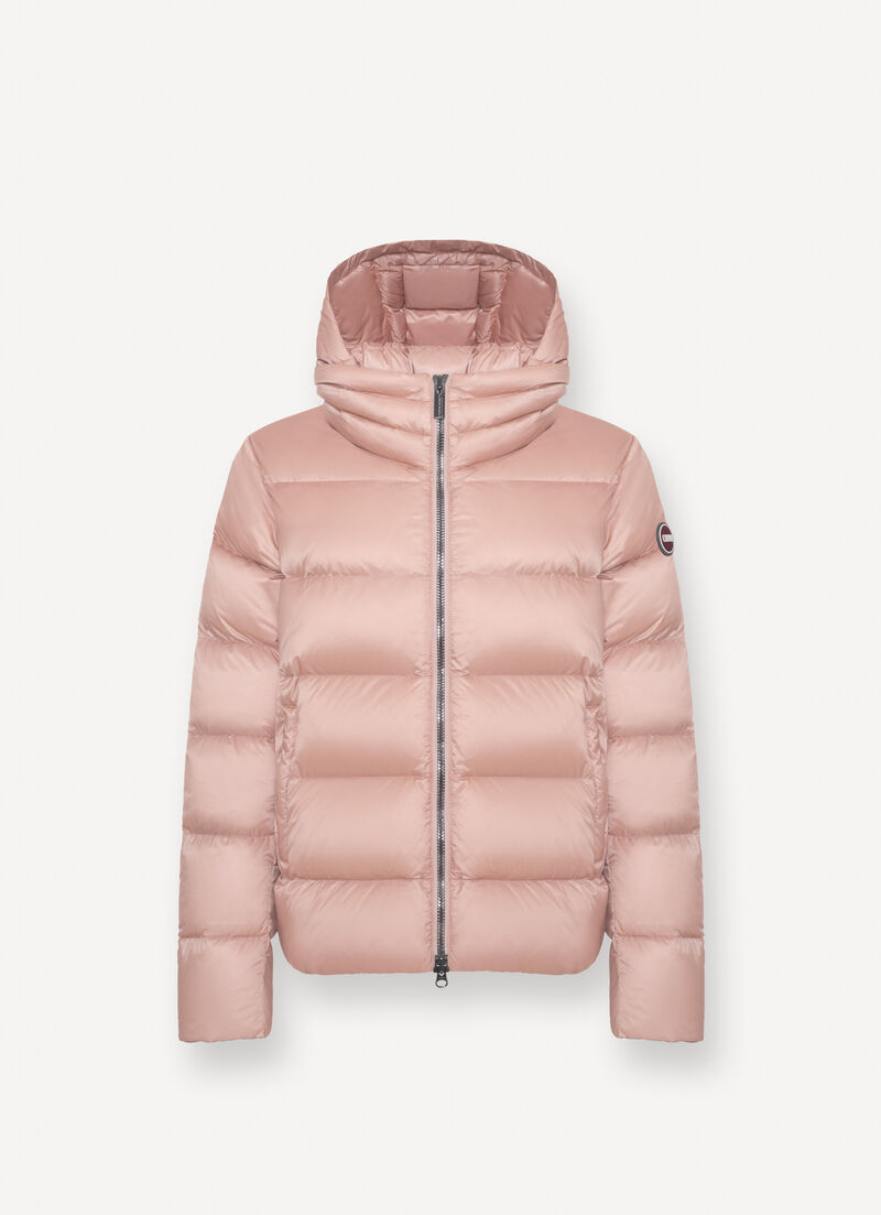 Down jacket with detachable hood