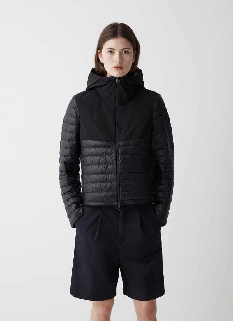 Hooded recycled fabric jacket