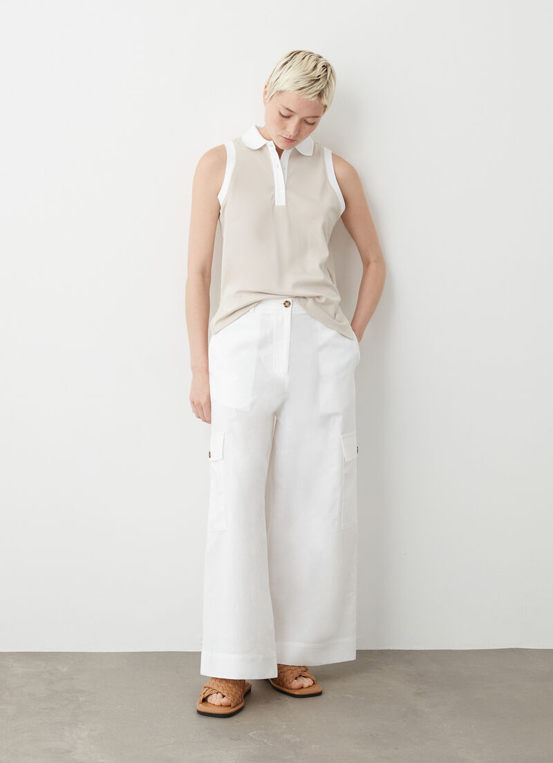 Linen cargo trousers