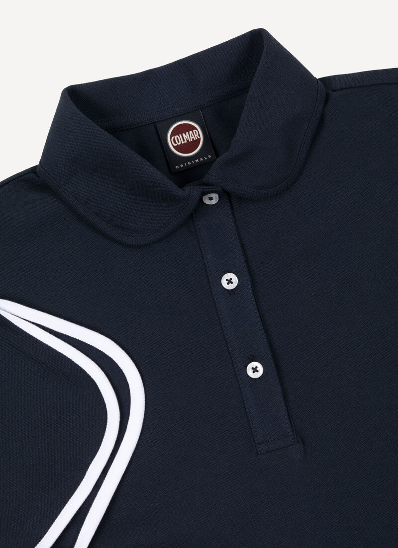 Polo-shirt with rounded sleeves