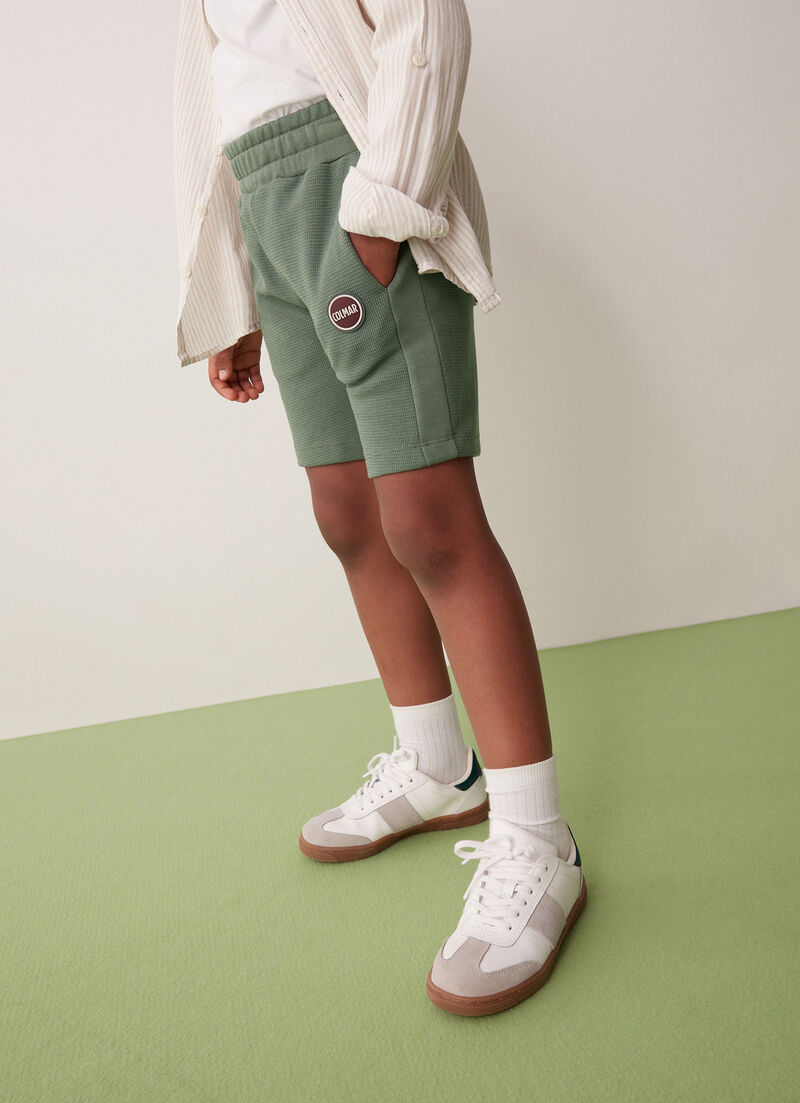 Shorts made from cotton blend piqué interlock fabric